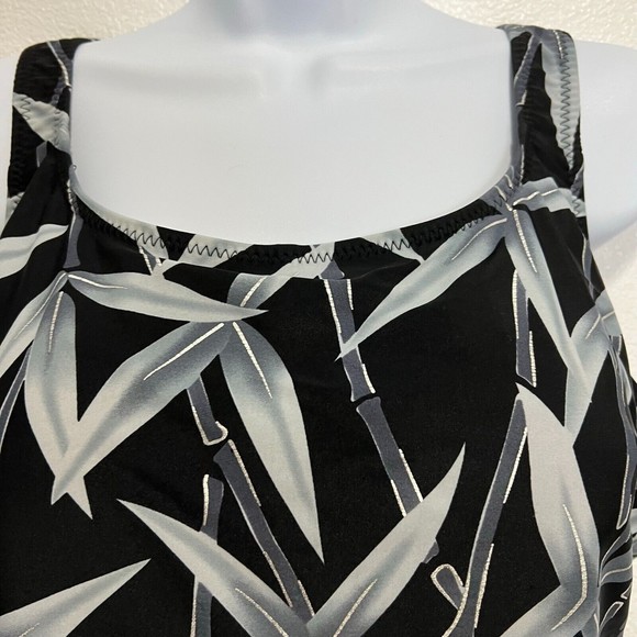 NWOT Retail $119 T.H.E. Women's swimsuit, front skirt, Bamboo Print, size XL - Picture 2 of 16